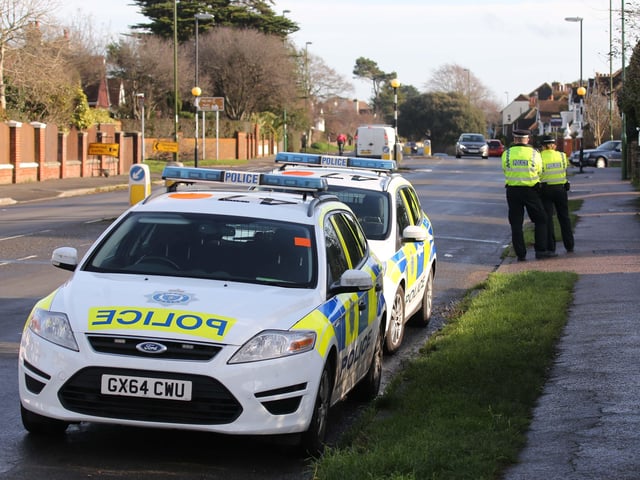 Officers checking drivers in Upper Shoreham Road, Shoreham