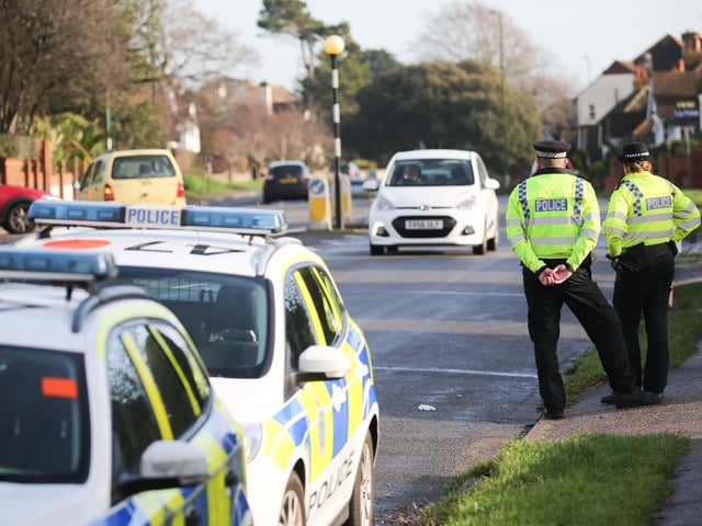 Officers checking drivers in Upper Shoreham Road, Shoreham