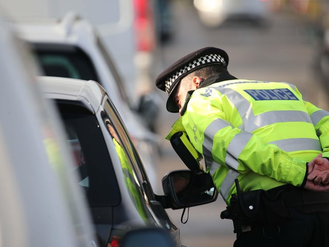 Officers checking drivers in Upper Shoreham Road, Shoreham