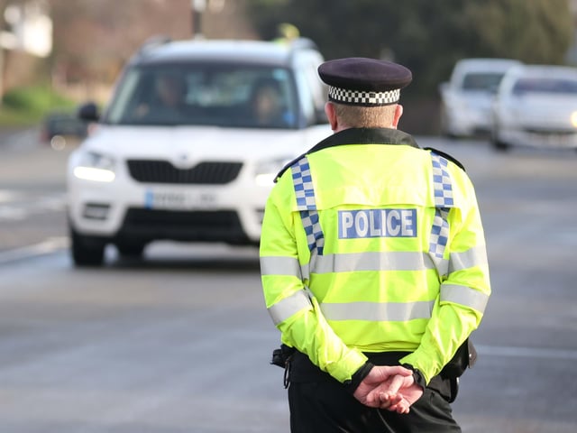 Officers checking drivers in Upper Shoreham Road, Shoreham