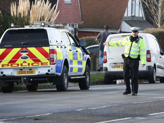 Officers checking drivers in Upper Shoreham Road, Shoreham