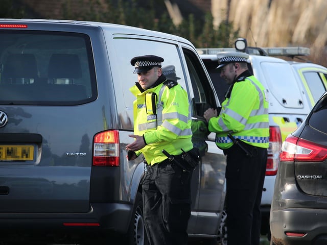 Officers checking drivers in Upper Shoreham Road, Shoreham