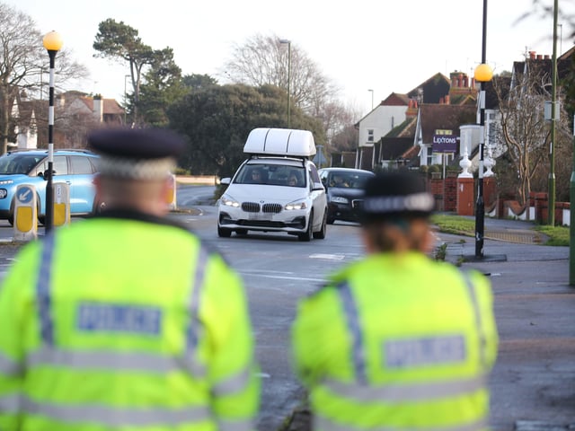 Officers checking drivers in Upper Shoreham Road, Shoreham