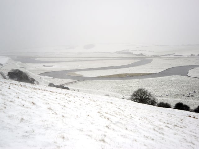 Cuckmere Haven was blanketed in snow in March 2013
