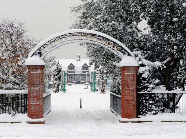 Beach House Park in Worthing blanketed in snow in December 2010
