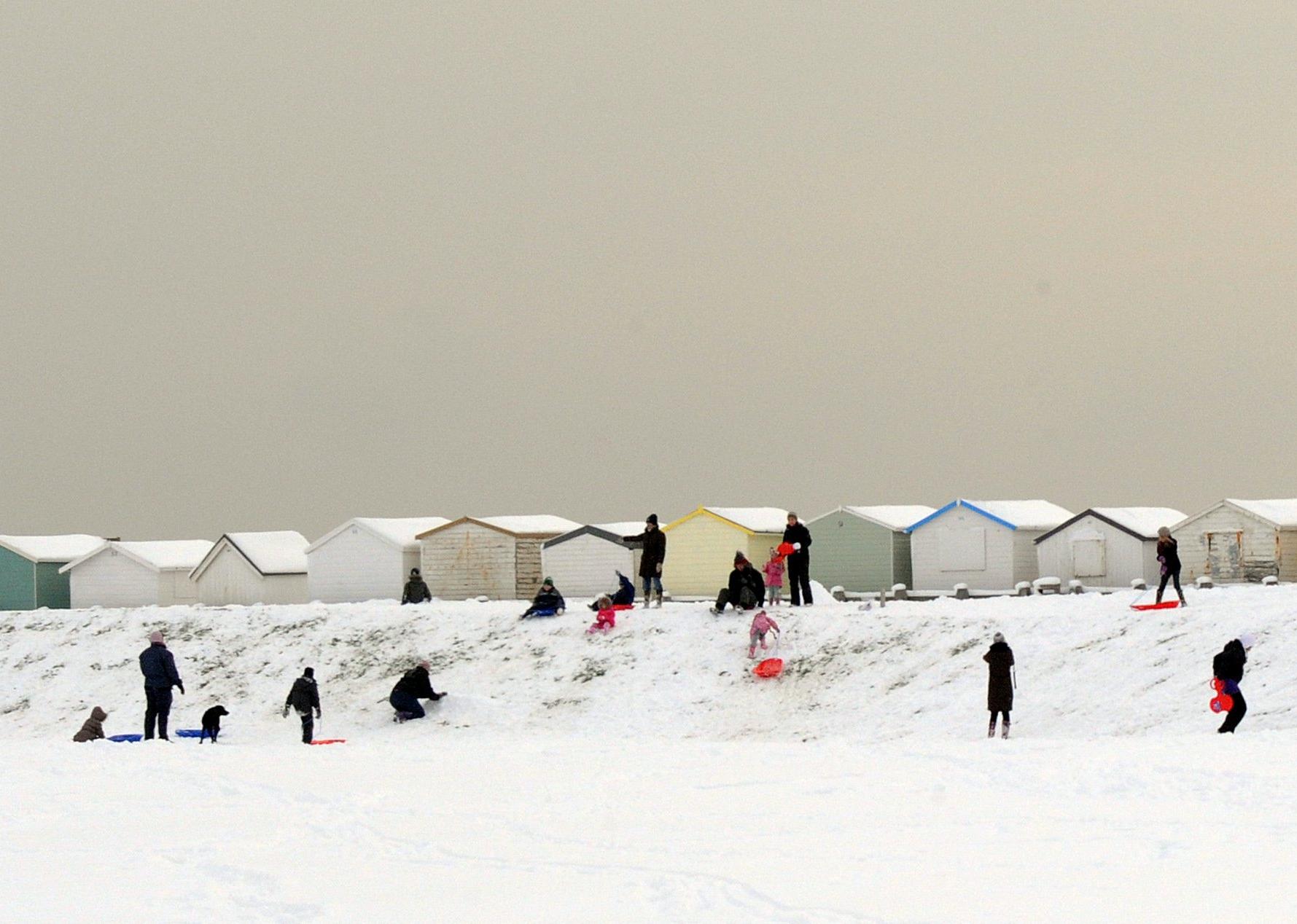 Lancing Beach Green in the snow in December 2010