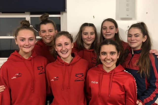 The world record rowing team, Daisy Chamberlain, Aoife Montagner, Florence Locks, Freya Hooker, Issy Walker, Izzy Hooker and Olivia Griggs