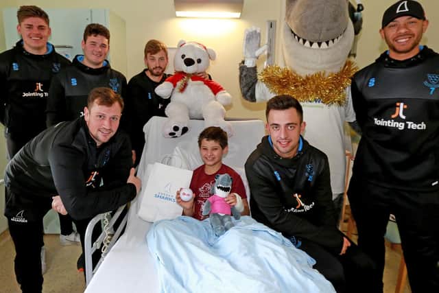 Sussex cricketers and Cricket Foundation staff at the hospital