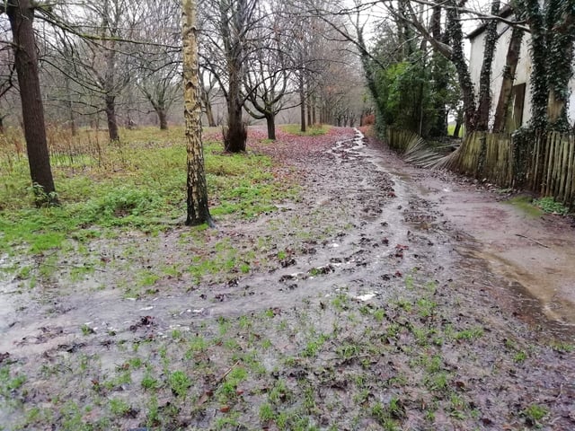 Water is running off Denne Hill into the River Arun