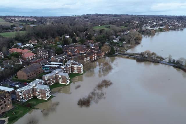 The flooding in Pulborough on Friday