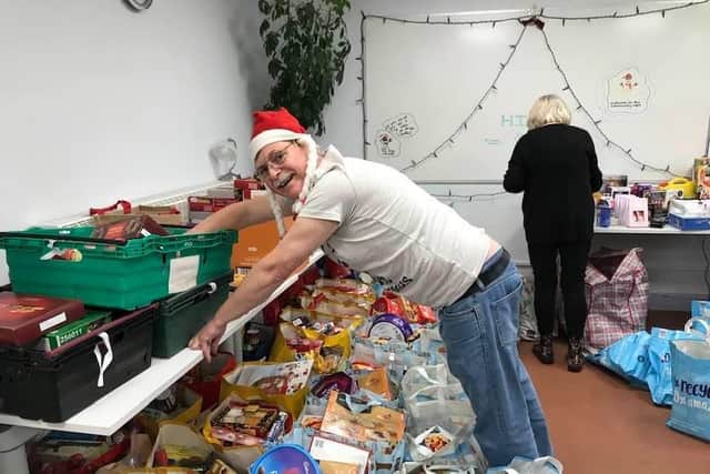 Landport Foodbank volunteer, Clive Tedder, readying Christmas donations 4Gt4Hd2aTrQvkoqRvbeh