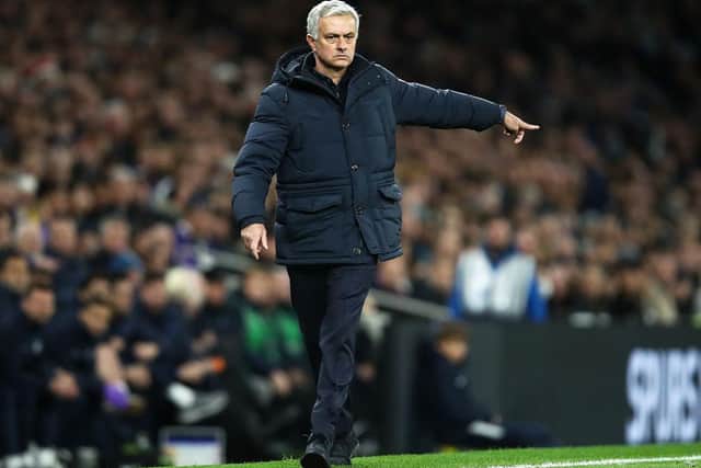 Jose Mourinho delivers his instructions against Brighton