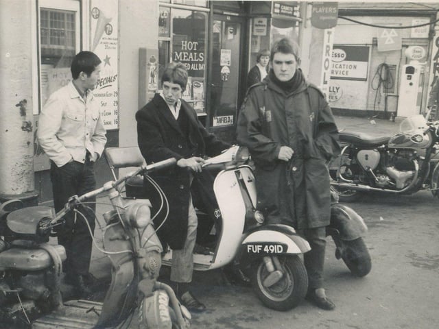 Outside the Clifton Cafe on February 4, 1967, from left, Tom Lee, Brian 'Bunny' Silcock and Ian Turner