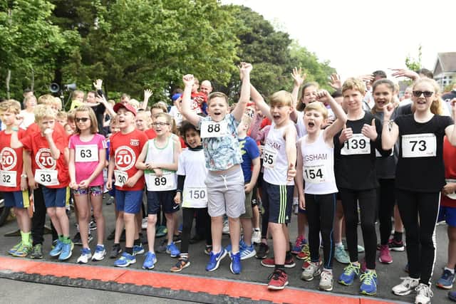Youngsters on the start line for the junior race at the Bognor Prom 10k / Picture by Liz Pearce