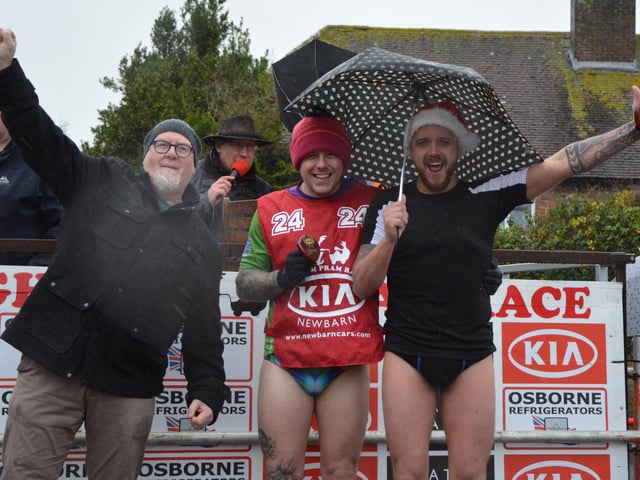 Pagham Pram Race 2019 main race this place, Cheeky Boys