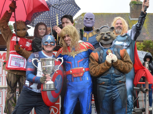 Pagham Pram Race 2019 fancy dress winners, Avengers End Pram