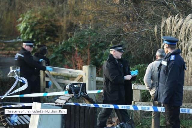 Police investigating a drugs incident in Horsham Park SUS-191230-152340001