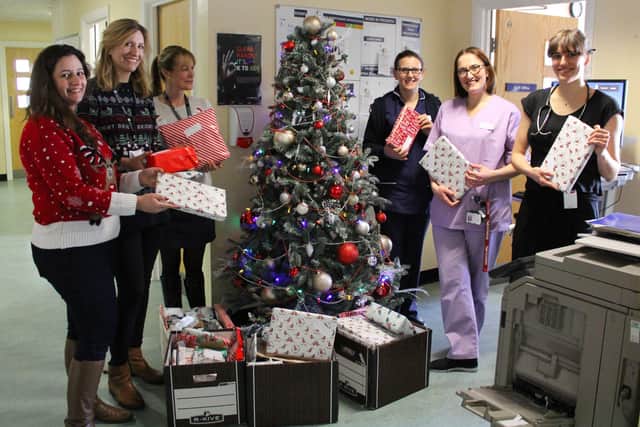 Presents were pre-wrapped so parents, carers, and siblings of poorly babies could open a present on Christmas Day
