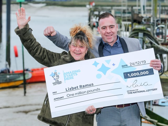 Lizbet Ramus has won £1million in the Euromillions Christmas Eve draw