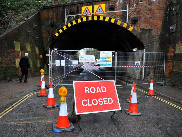 Embankment work just north of Wivelsfield station, Burgess Hill is causing travel disruption as Leylands Road is closed at the bridge, causing extra traffic to go along Junction Road. Pic Steve Robards SR20010102 SUS-200201-141842001