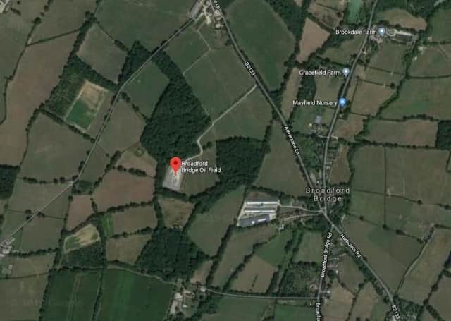 Location of drilling site at Broadford Bridge (Google Maps)