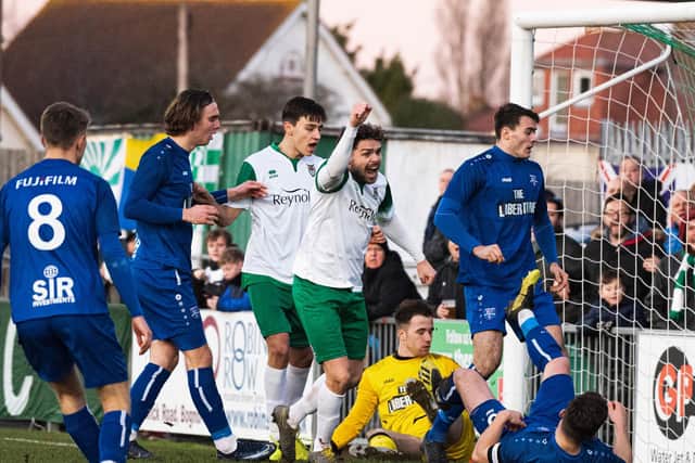 Harvey Whyte levels for Bognor against Margate / Picture by Tommy McMillan