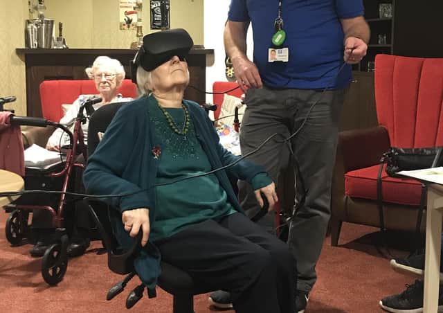 Residents enjoying virtual reality