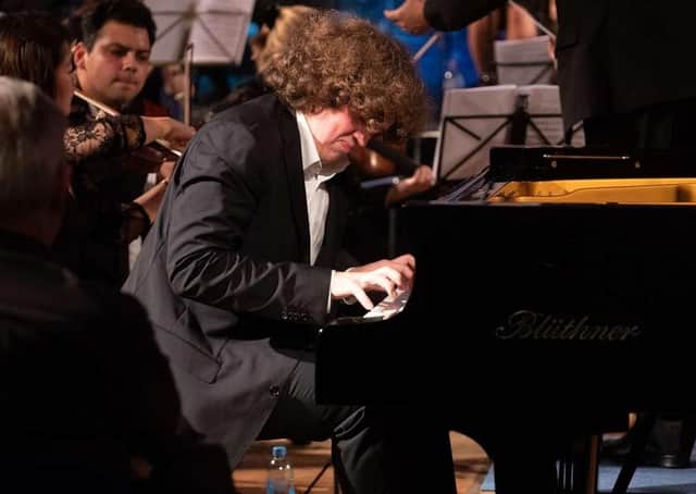 Roman Kosyakov plays with Hastings Philharmonic Orchestra. Photograph by Peter Mould