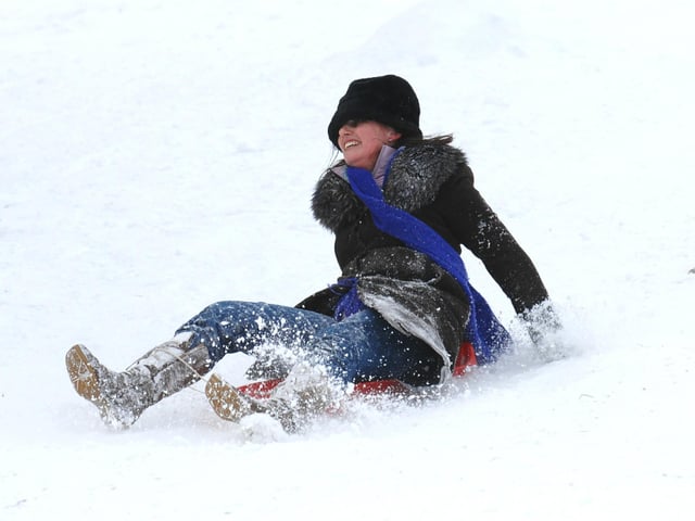 It's snow fun hurtling down the hill on your backside