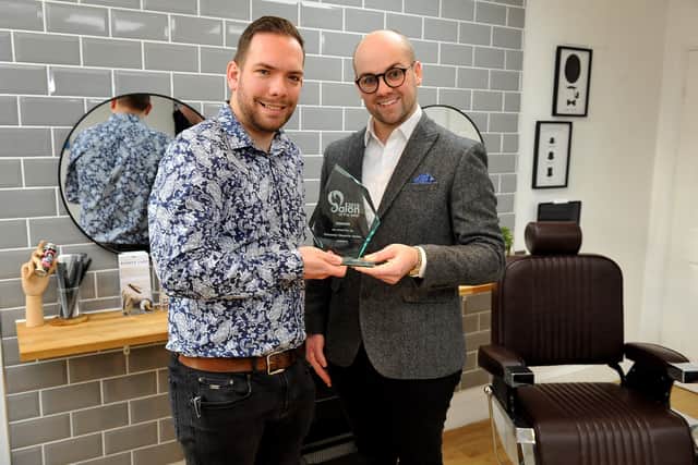 Salon of the Year winners  Luxston Hair and Beauty,
Chris Ward and Edward Alexander Ward. Pic Steve Robards SR20011003