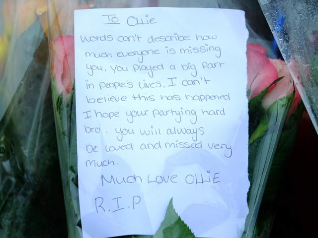 Tributes and flowers laid for Newhaven stabbing victim Ollie Wells
