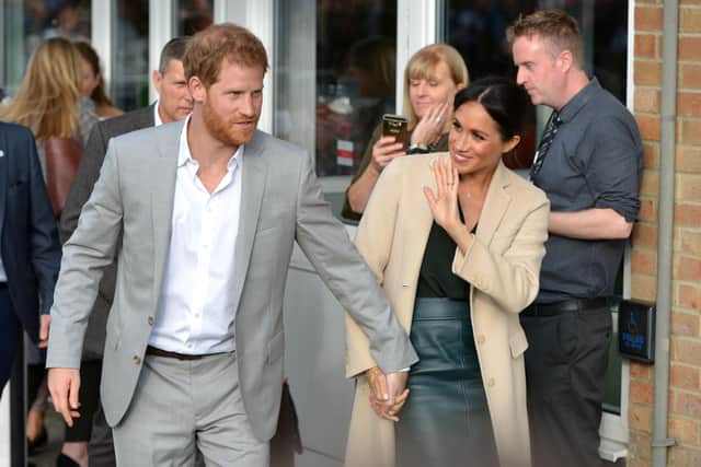 Prince Harry and Meghan visiting the Joff Youth Centre in Peacehaven last year. Picture: Peter Cripps