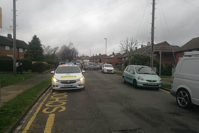 The scene at Parkfield Avenue