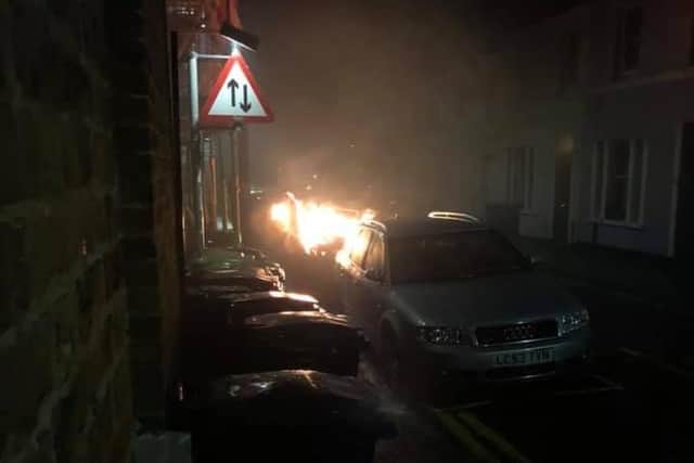 A deliberate fire in York Road, Eastbourne, last week
