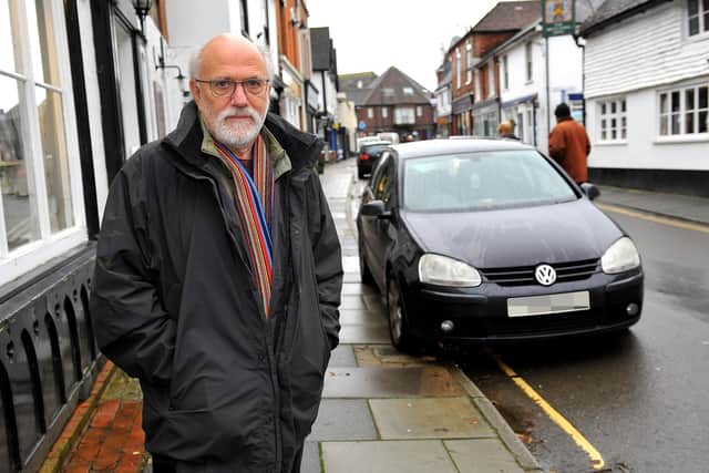 Cllr Steve Morley is concerned pavement parking in Midhurst. Here in West Street. Pic Steve Robards SR20011502 SUS-200115-130858001