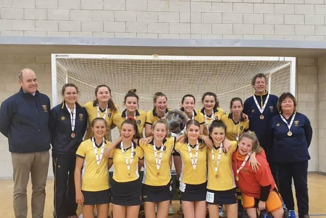 The Cranleigh School U16 girls team that retained their national indoor title