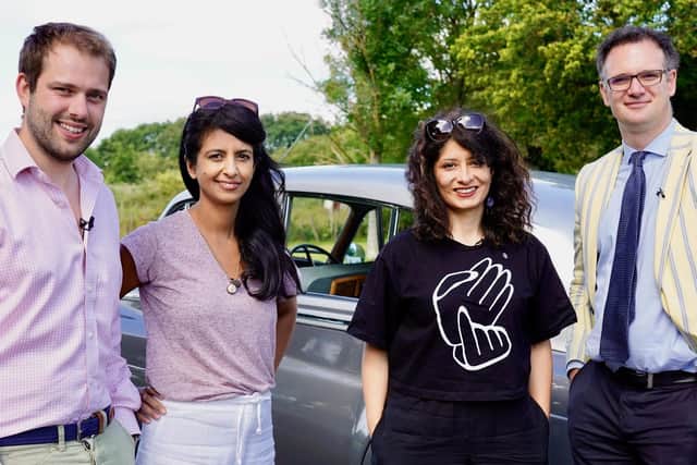 Konnie Huq teams up with Tim Medhurst and Shappi Khorsandi teams up with Charles Hanson when Celebrity Antiques Road Trip comes to Sussex