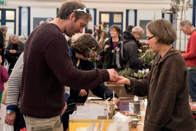 Seeds are exchanged at the Lewes Seed Swap