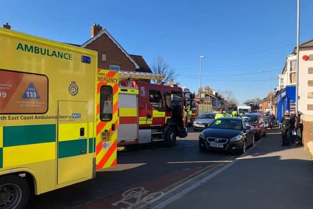 Emergency services  in London Road, Hailsham.  Picture: Lewis Isted