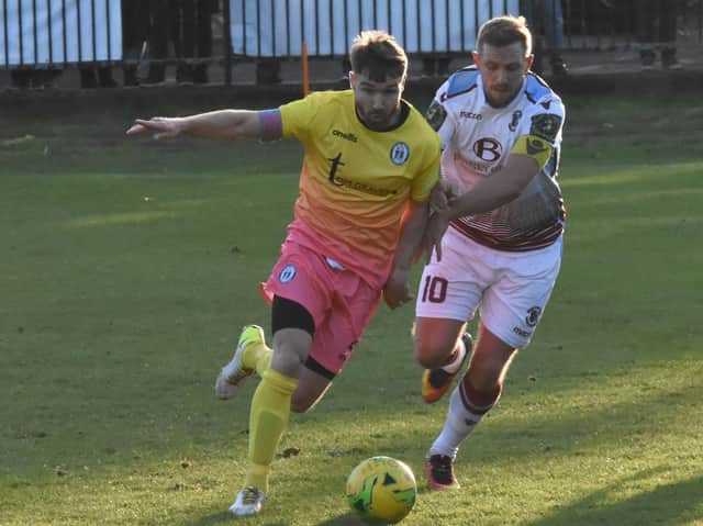 Action from Hastings United's game at home to Haywards Heath Town last weekend. Picture by Grahame Lekhyj