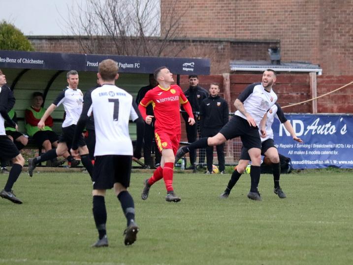 Pagham take on Newhaven at Nyetimber Lane / Picture: Roger Smith