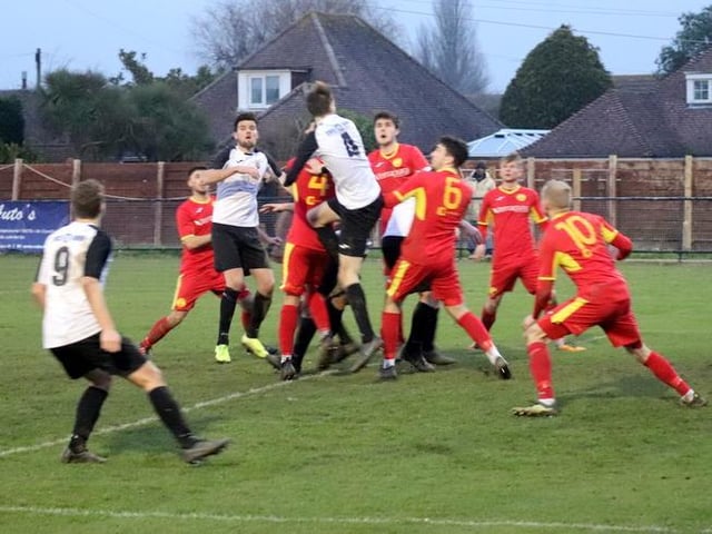 Pagham take on Newhaven at Nyetimber Lane / Picture: Roger Smith