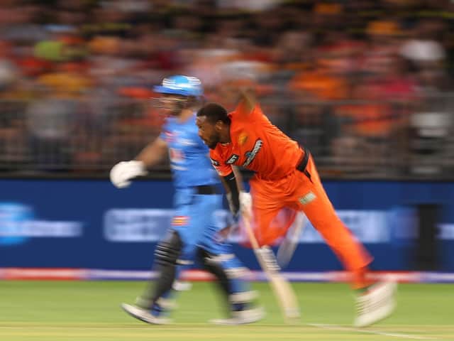 Perth Scorchers' Chris Jordan in action against Adelaide Strikers / Picture: Getty