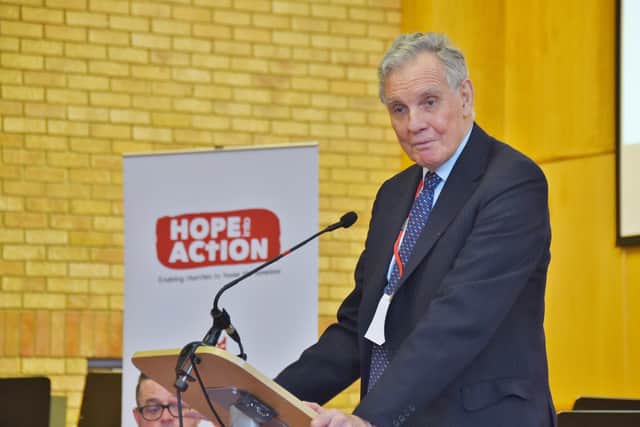 Jonathan Aitken at the Hope in Action conference at the Salvation Army Citadel