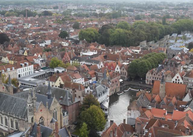 Looking out from Bruges' Belfry. Photograph: Rachel O'Brien