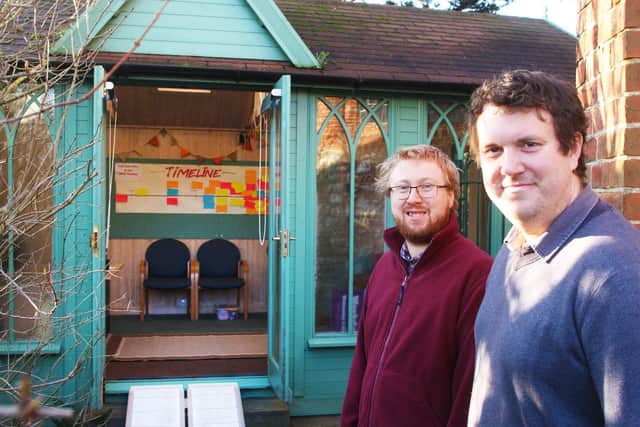 Wick Information Centre has been saved from closure and is relocating to The Garden Room behind All Saints Church, thanks to funding from Littlehampton Town Council.  Jonathan Black, left and Tom Robson. Photo by Derek Martin Photography