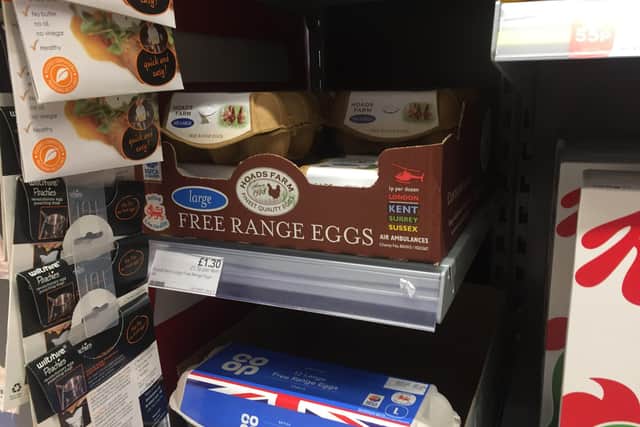 Hoads Farm Eggs were still being sold in Tesco in Lottbridge Drove today (Wednesday , January 29) - Photo by Sophia Andersson-Gylden