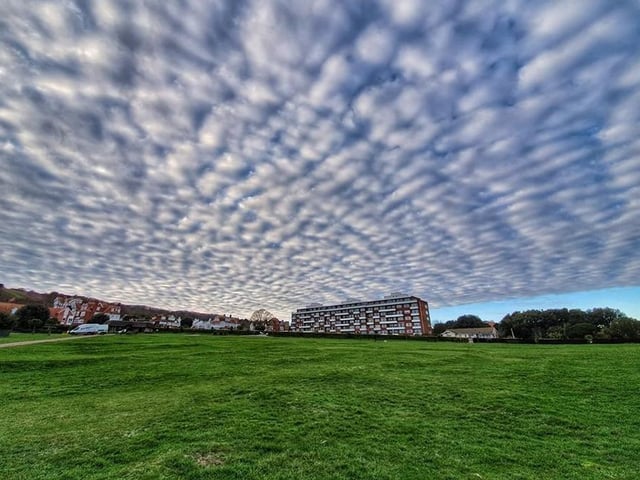 Tadas Kam shared this strking image of the unusual cloud formation which swept over Eastbourne on Monday on our Facebook page. These knife-edge stratocumulus clouds are thought to have come about by a combination of a cold frosty morning with a warm front coming through later in the day. This photograph was taken in Helen Gardens. SUS-200122-154122001
