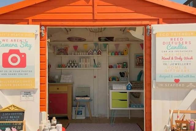 The orange beach hut which is available and was home to Billy's Beach Hut. Photograph: Billy's Beach Hut