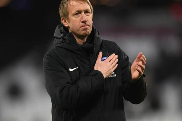 Brighton and Hove Albion manager thanks the fans after sealing a point at the London Stadium